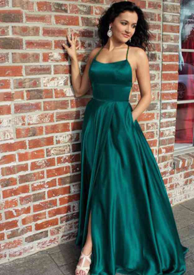 Pretty Sweep Train Sleeveless Halter Long Plus Size Prom Dress main image 1