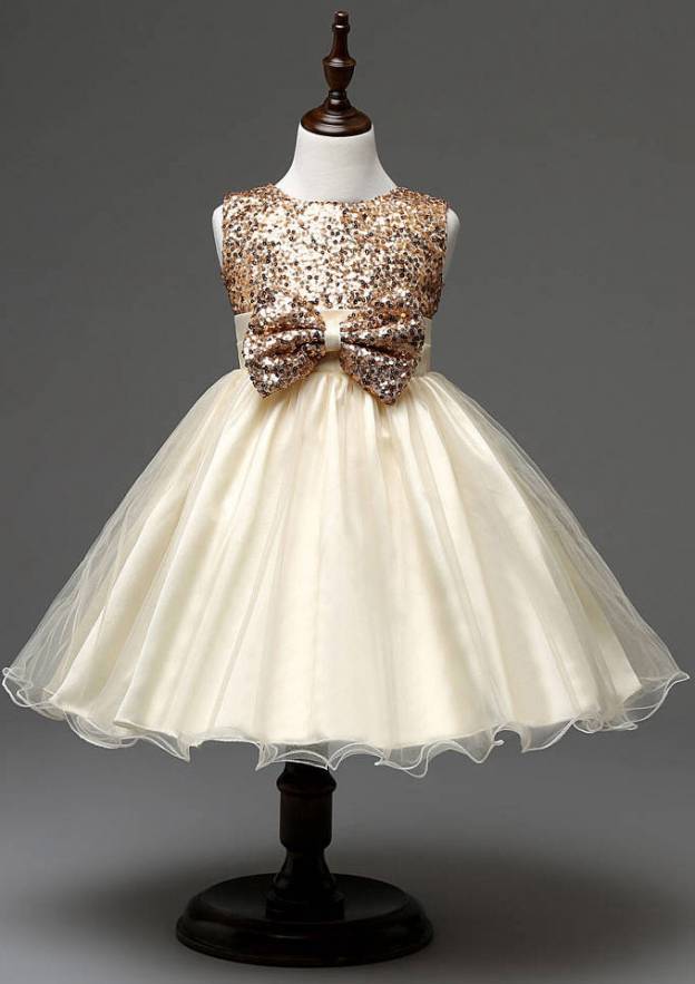 A-Line Sleeveless Bateau Neck Flower Girl Dresses  with Organza  Satin  and Ruched  Ruffles
