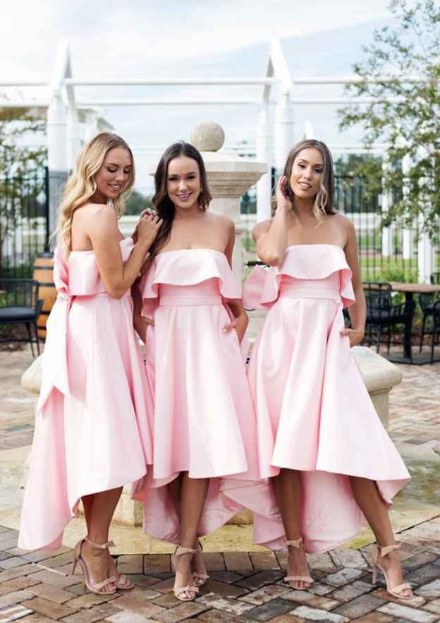 Red Glowing Natural Knee-length A-line/Princess Bridesmaid Dresses main image 0