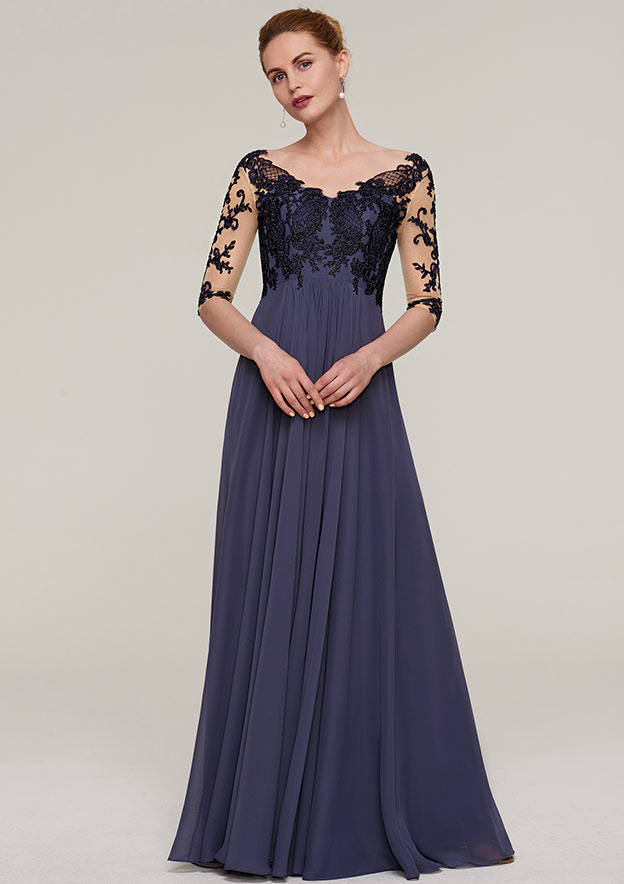 Princess Strapless Half Sleeves Floor-length Long Formal Evening Dresses With Split Side main image 1