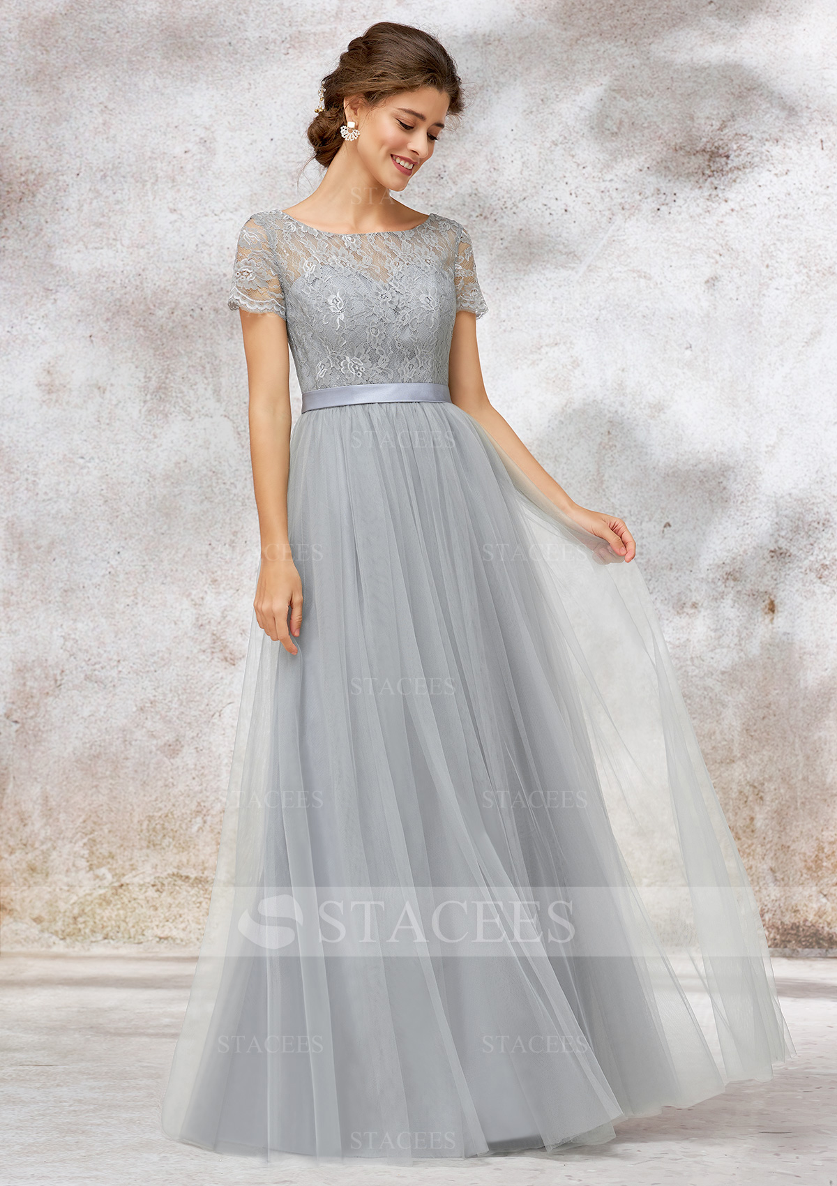 Tulle Bridesmaid Dress A-line/Princess Long/Floor-Length Short