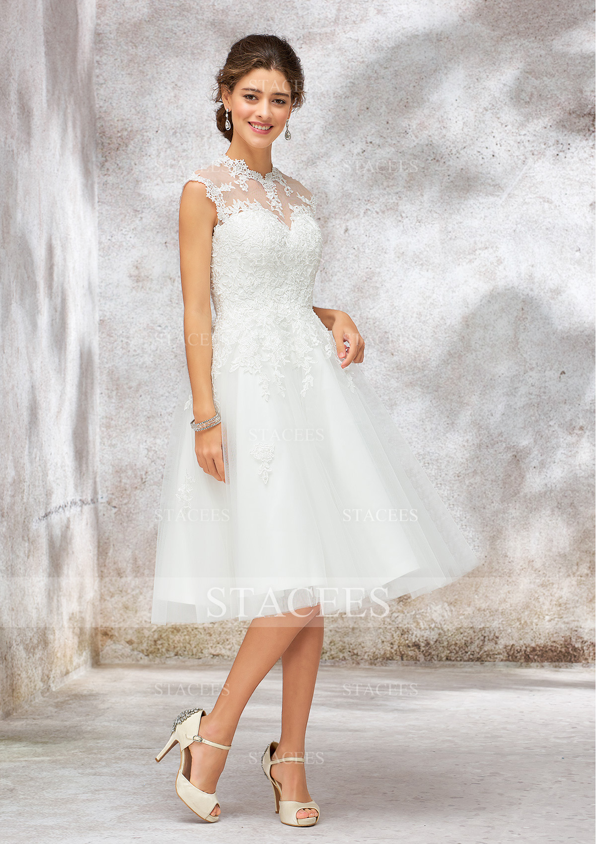 chinese dress ladies Exquisite Short Sleeve A-Line Wedding Dress with a Unique Top – HAREM's  Brides