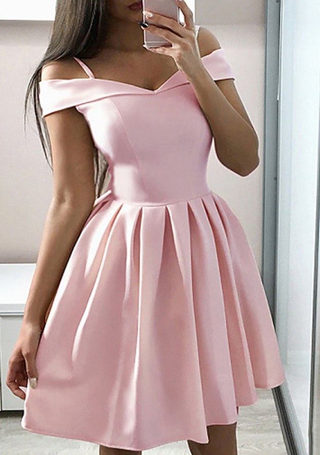 chinese dress ladies Sandie Pink Off The Shoulder Mini Dress - US 12