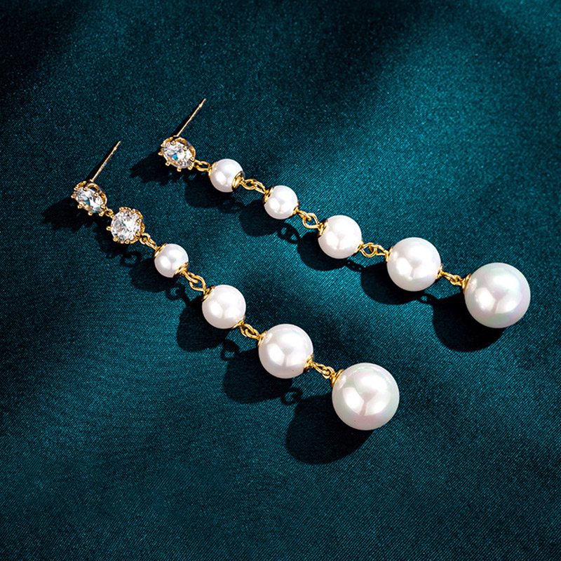 Charming Wedding Cubic Zirconia Pearl Earrings - Jewelry