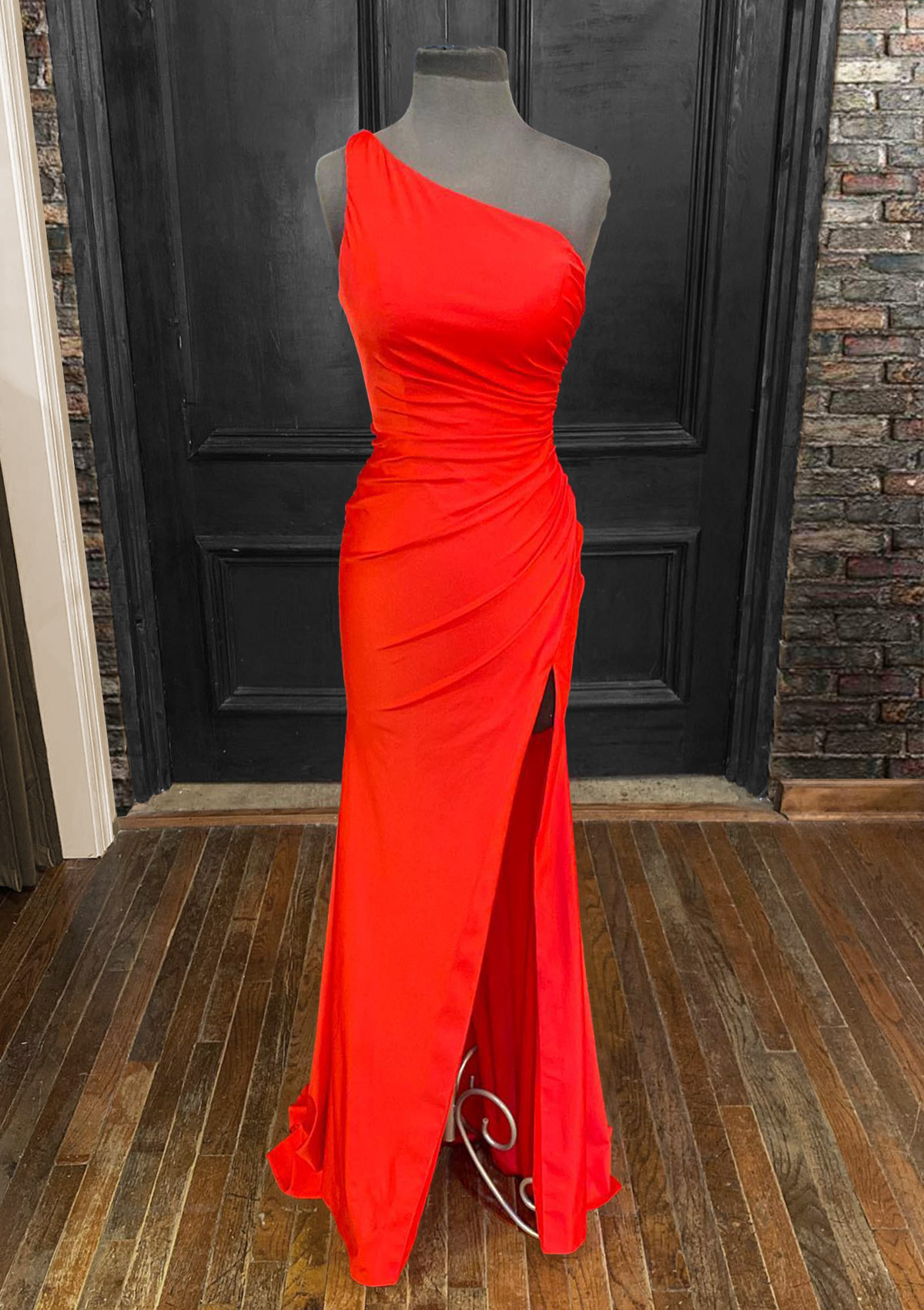 Sheath/Column One-Shoulder Floor-length Prom Dresses