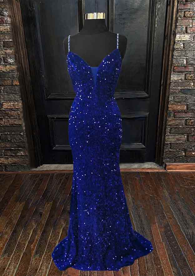 Strapless Mermaid Velvet Dress with Sweep Train Regency main image 1