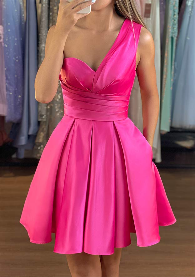 Bargain Sheath Strapless Sleeveless Satin Short-Mini Homecoming Dress main image 0