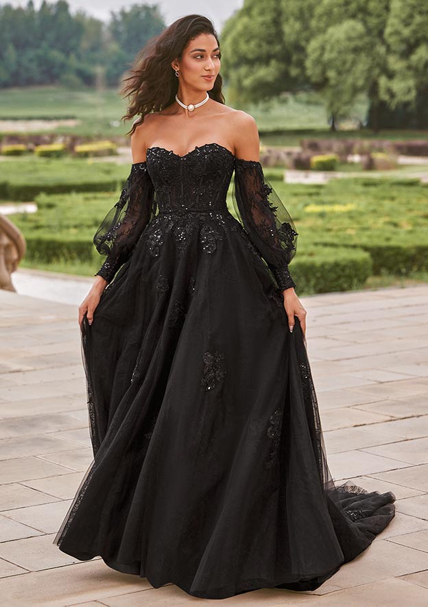 Plus Size Black Bridesmaid Dresses With Sleeves Black Illusion