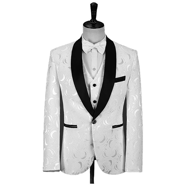Shawl Lapel Single Breasted Printed 3 Piece Men's Prom Suit