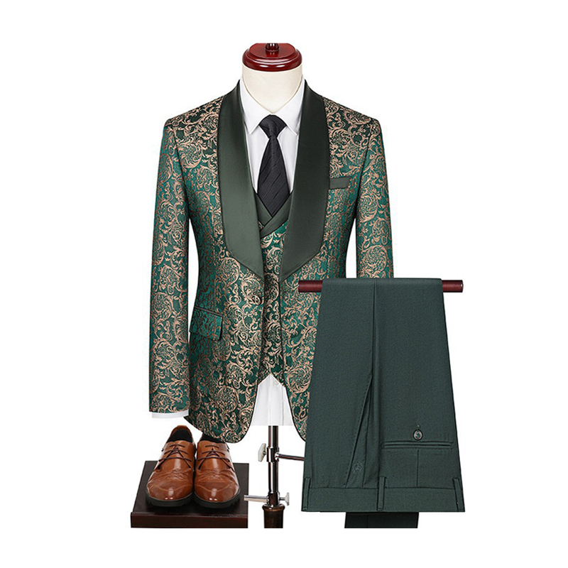 Shawl Lapel 3 Piece Single Breasted Men's Prom Suit