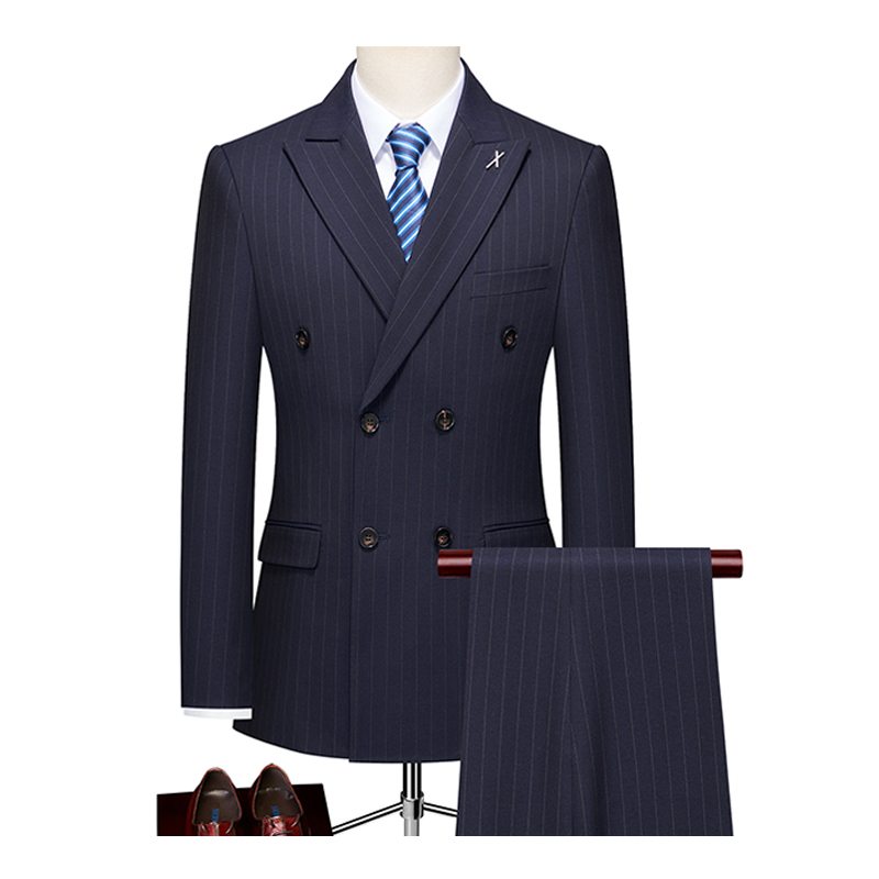 Notch Lapel 2 Piece Double-breasted Men's Wedding Suit 