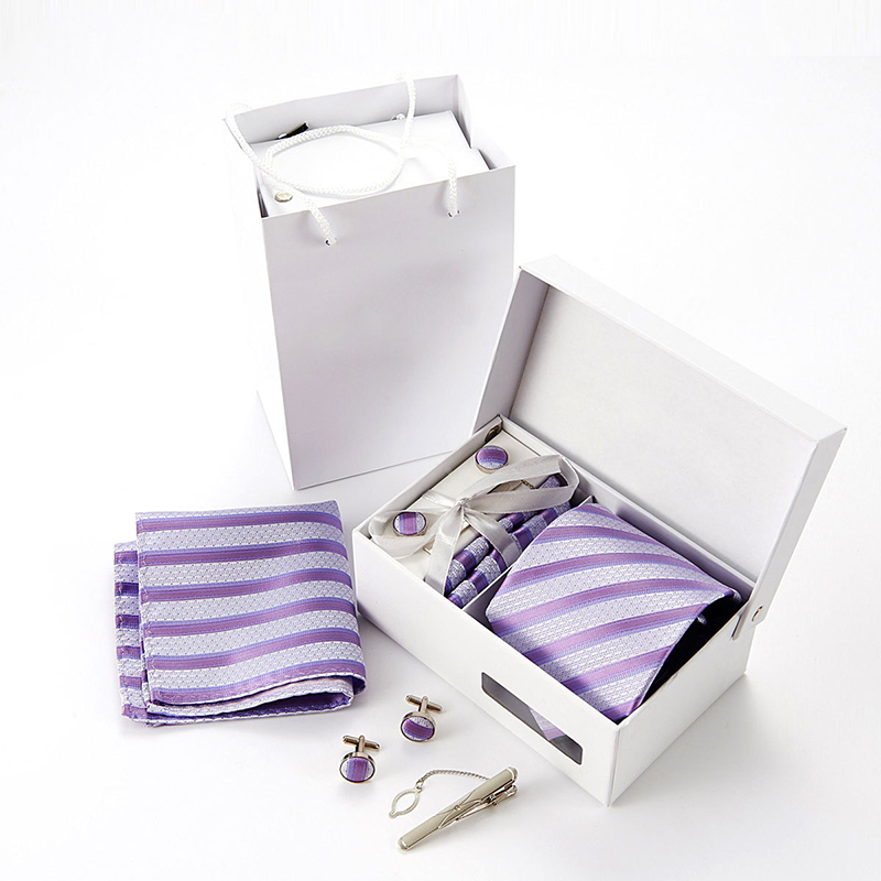 Men’s 5-Piece Polyester Striped Tie Set 