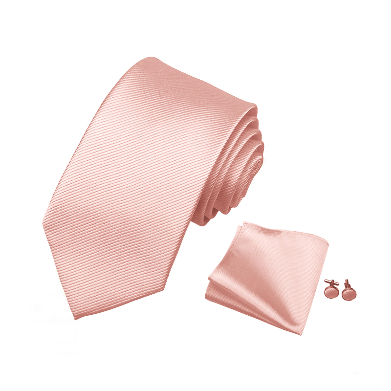 Solid Men's 3-Piece Polyester Tie Set 