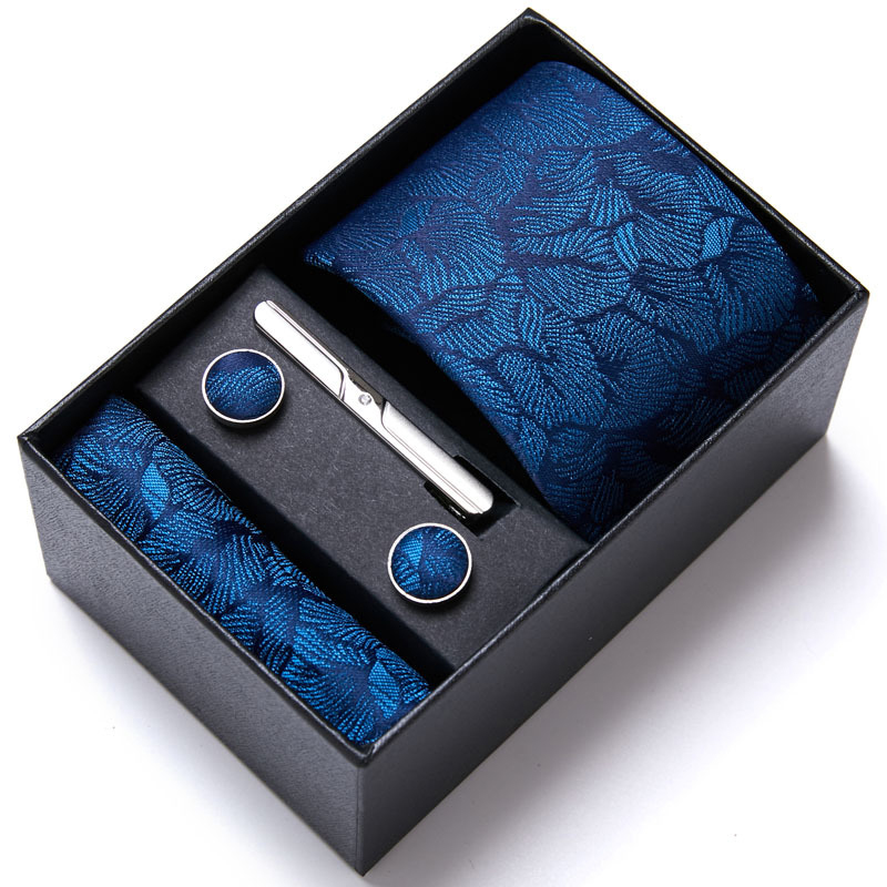 Men's Polyester 4-Piece Leaf Pattern Tie Set