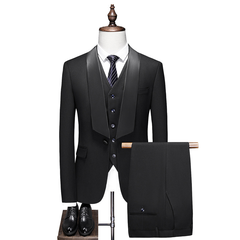 Shawl Lapel Single Breasted 3 Piece Men's Wedding Suit