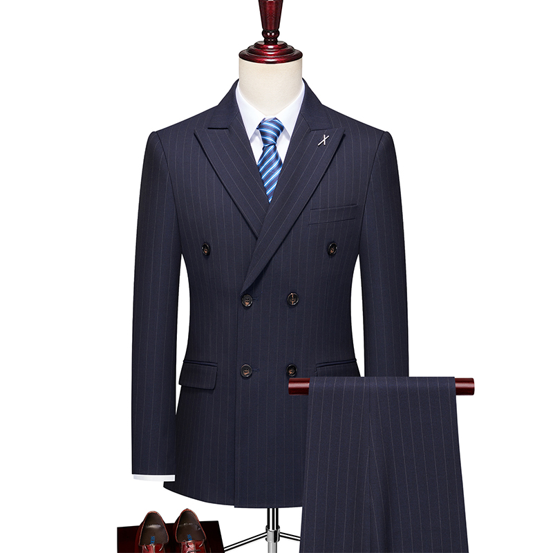 Revers cranté double boutonnage 2 pièces costume homme pour bal