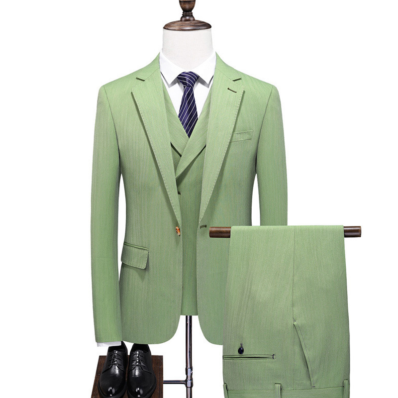 Revers cranté simple boutonnage 3 pièces costume homme pour mariage