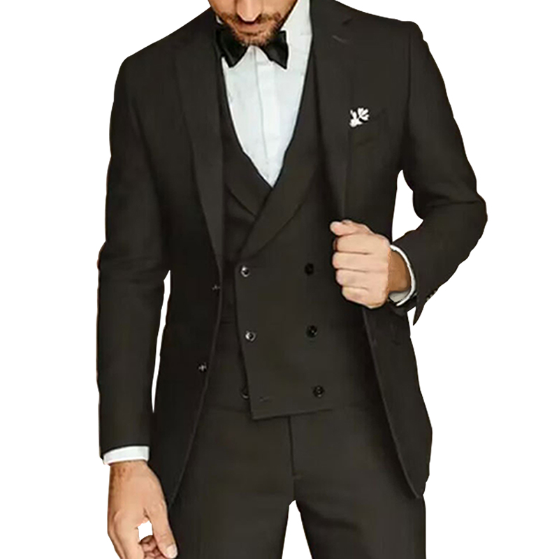 Notch Lapel Single Breasted 3 Piece Men's Wedding Suit 