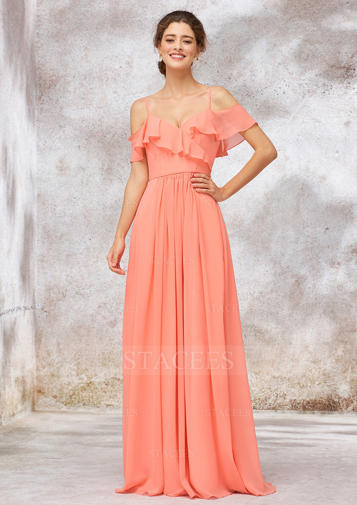 A-line Sweetheart Chiffon Long/Floor-Length Bridesmaid Dress With Pleated