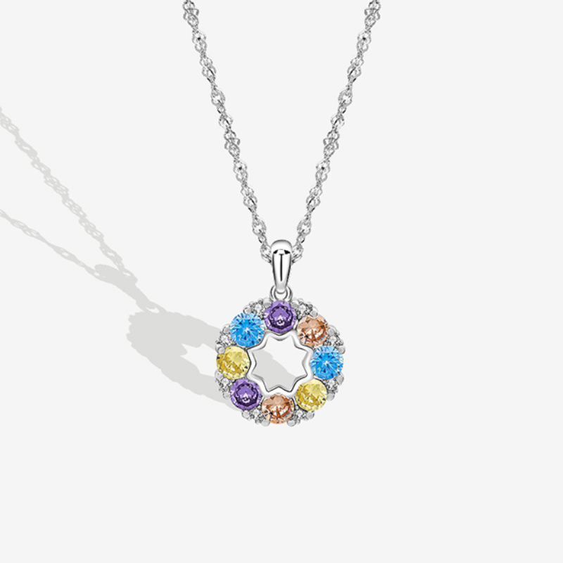 Unique Female S925 Silver Necklace with Cubic Zirconia