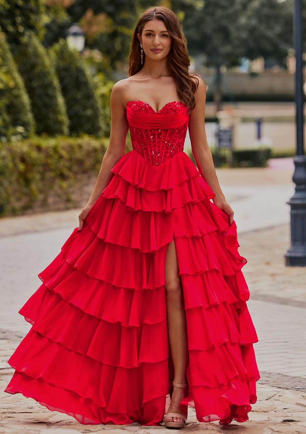 green emerald velvet dress A-Line Plus-Size Long V-Neck Prom Dress– PromGirl