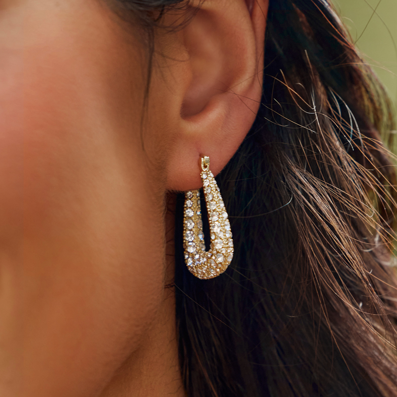 Pendientes atractivos encantadores geométricos de cobre para mujer