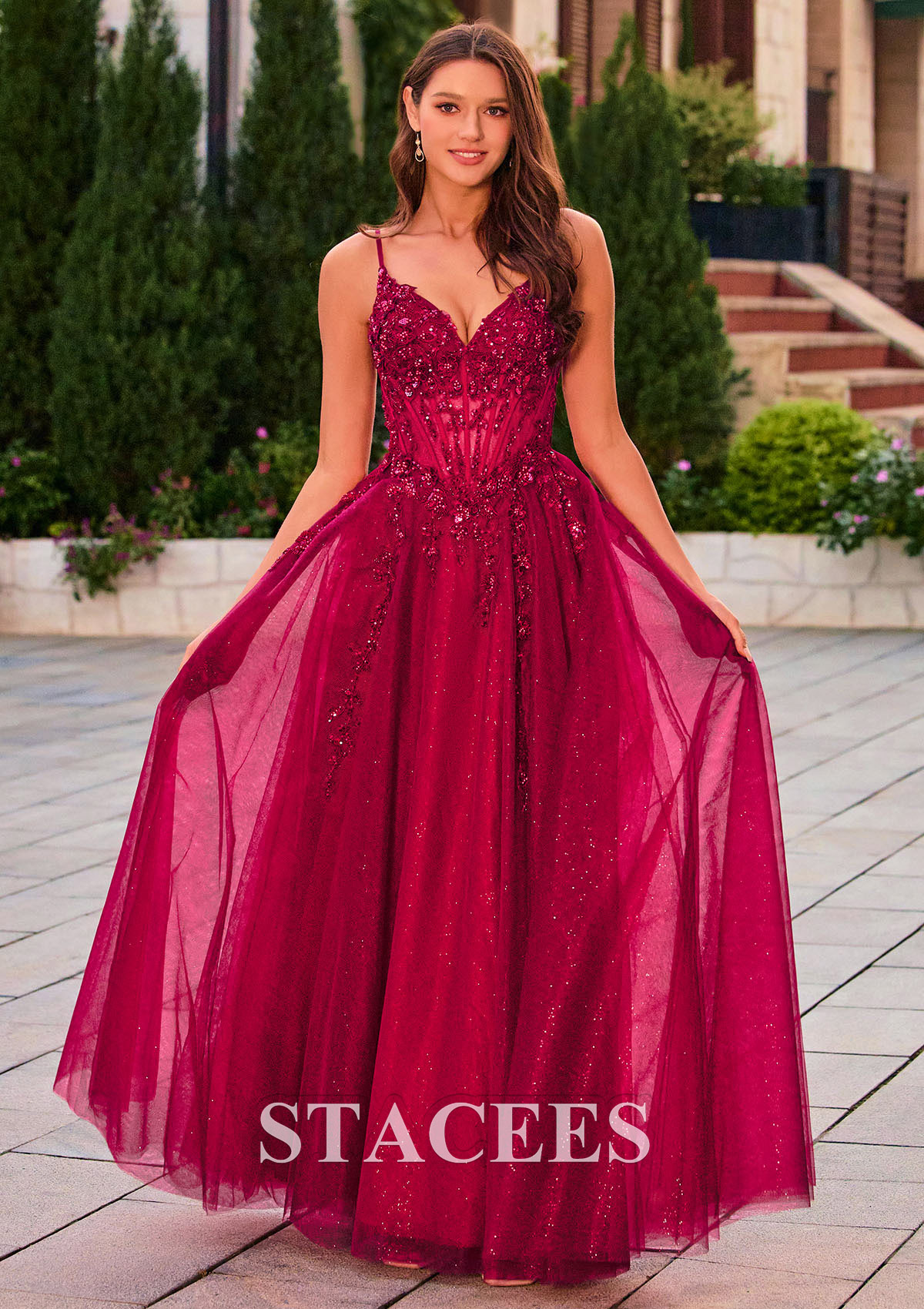 satin evening dress long sleeve Long Wedding-Guest Dress with Long Sleeves main image 1