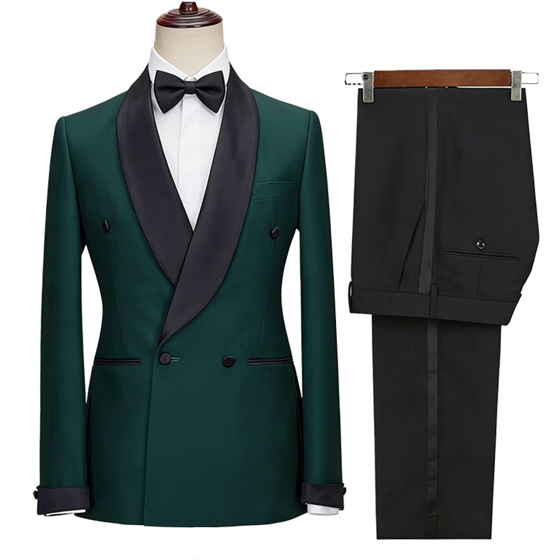 Shawl Lapel 2 Piece Double-breasted Men's Prom Suit