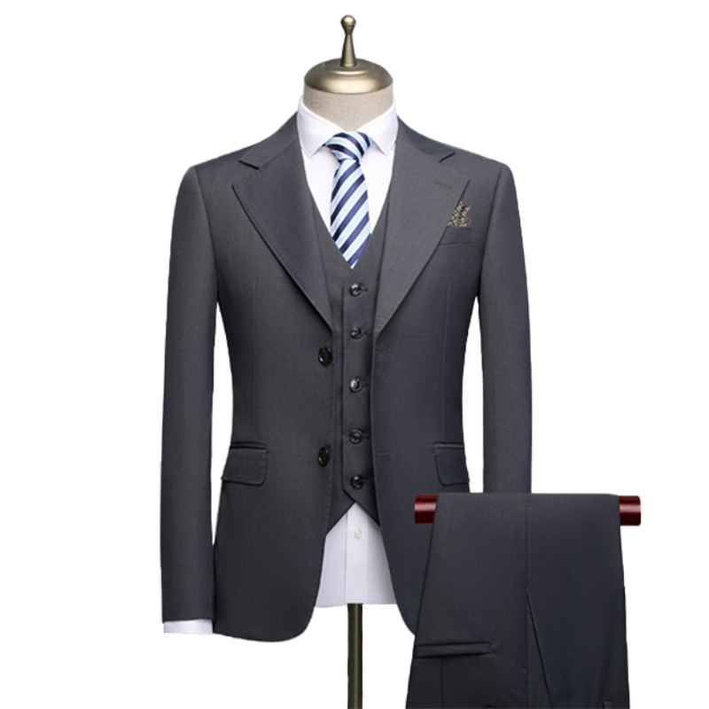 Notch Lapel Single Breasted 3 Piece Men's Wedding Suit 