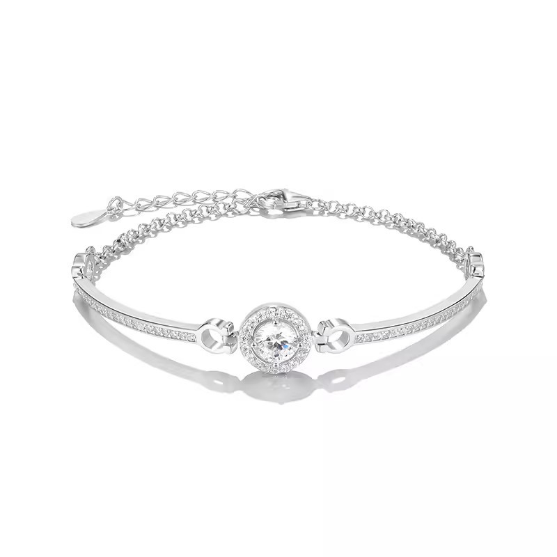 Attractive Luxurious Copper Bracelets with Cubic Zirconia