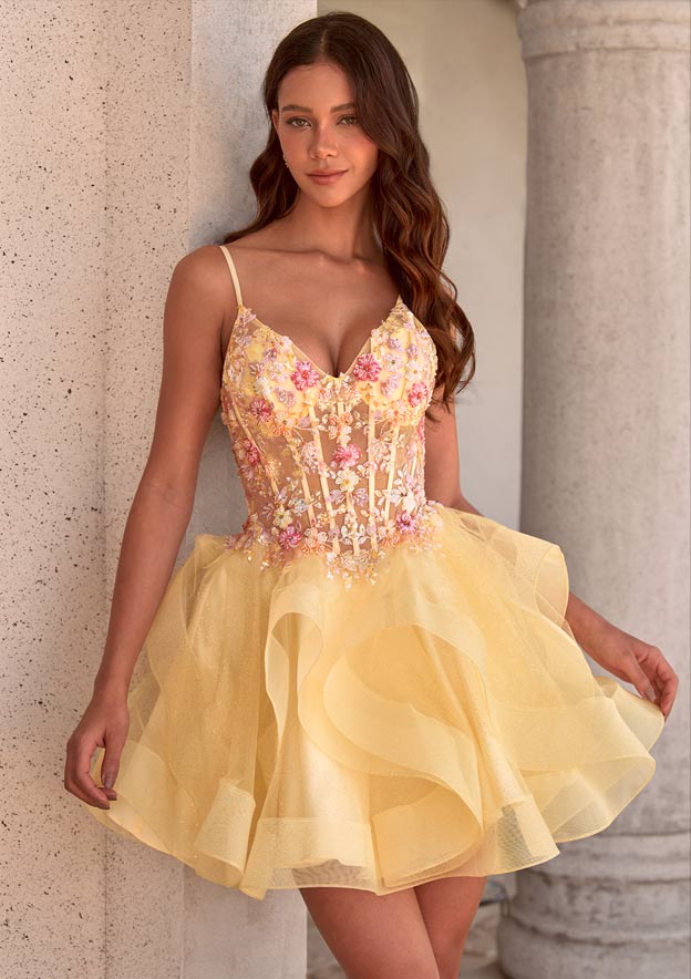 glitter graduation dress A-line Tulle V Neck Short/Mini with Ruffles Sequins S9160H party black glitter dress