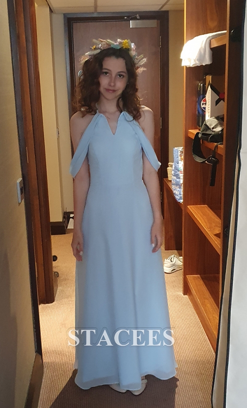 bridesmaid dresses sheffield Aline Bridesmaid Dress,Knee Length Bridesmaid Dress,Satin Blue Bridesmaid Dress,BD00055, US2 / Royal Blue main image 1